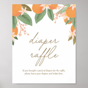 Kleine Süsse Citrus Babydusche Windeln Raffle-Zeic Poster