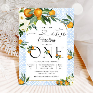 Kleine Süße Citrus Erste Geburtstagseinladung Einladung
