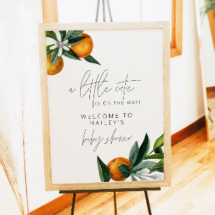 Kleine Süsse Citrus Orange Babydusche Willkommen Poster