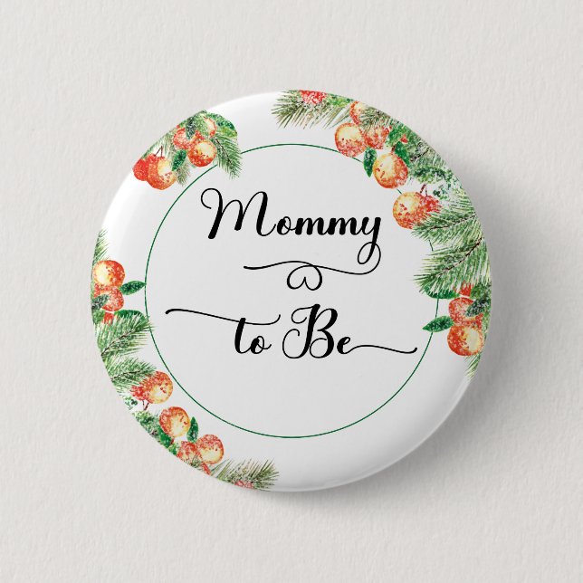 Kleine Süsse Citrus Orange Mama zu sein Button (Vorderseite)