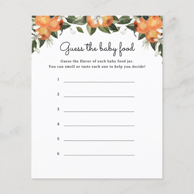 Kleine Süsse Citrus Raten Sie die Baby Food Game C (Vorderseite)