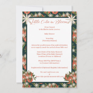 Kleine Süsse Clementine  Citrus Theme Baby Dusche Einladung