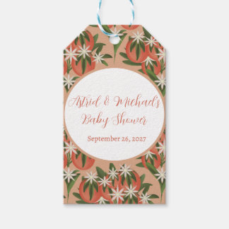 Kleine Süsse Clementine | Citrus Theme Baby Dusche Geschenkanhänger