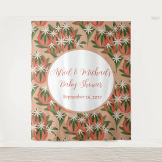 Kleine Süsse Clementine| Citrus Theme Baby Dusche Wandteppich