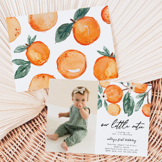 Kleine Süsse Clementine Foto Geburtstagseinladung Einladung