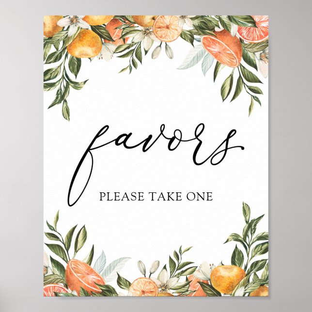 Kleine Süsse Clementines und Grünfavors Zeichen Poster (Vorne)