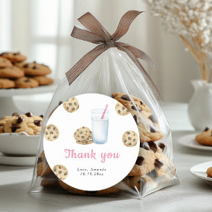 Kleine süße Cookie-Geburtstagsfeier Danke Runder Aufkleber