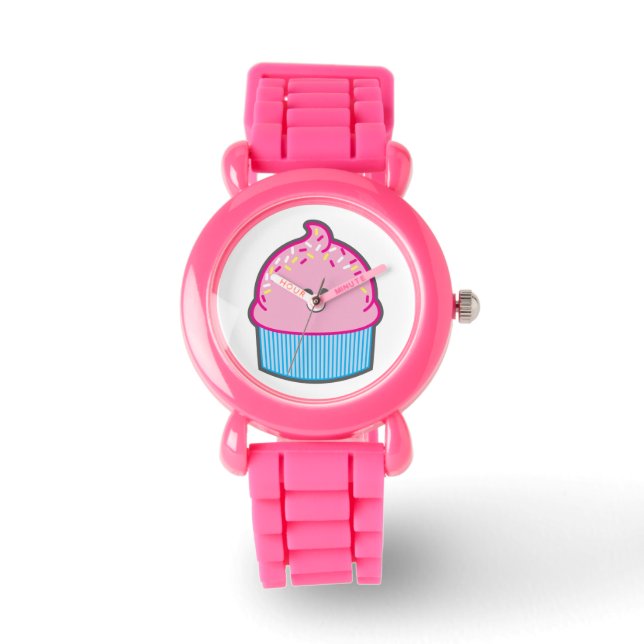 Kleine Süsse Cupcake Pink Watch Armbanduhr (Vorderseite)