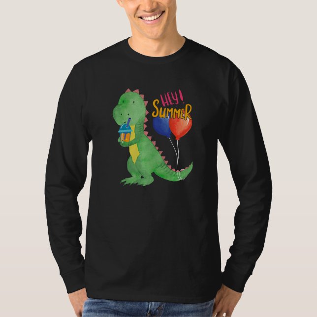 Kleine süße Dinosaurier mit Limonade Erfrischung f T-Shirt (Vorderseite)