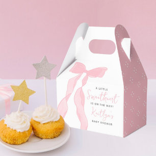 Kleine Süße Elegante Rosa Schleife Baby Shower Geschenkschachtel