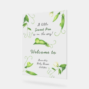 Kleine Süße Erbse Willkommen Baby Shower Acrylschild
