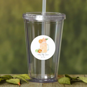 Kleine Süsse Fruchtsmoothie Girl Babydusche Runder Aufkleber