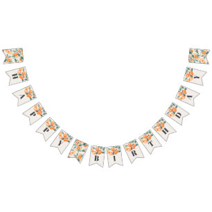 kleine Süsse Geburtstagsbanner Orange Geburtstag Wimpelkette