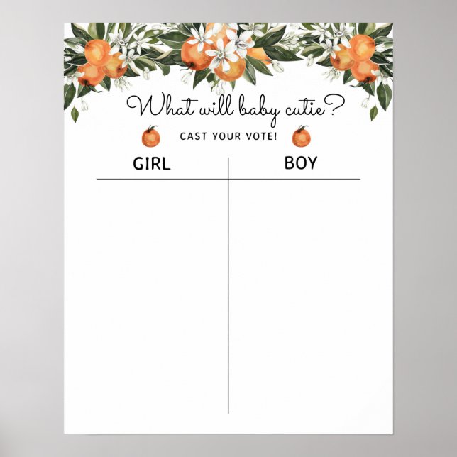 Kleine Süsse Geschlecht zeigen, dass er oder sie a Poster (Vorne)