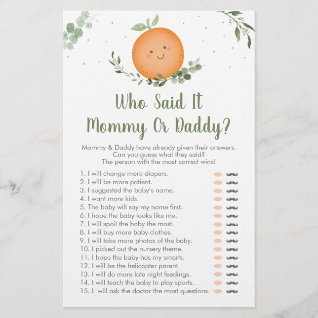 Kleine Süsse Grün schätzen, wer sagte, es Spiel (Vorderseite)