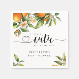 Kleine Süsse Grünpflanzen Orange Babydusche Serviette