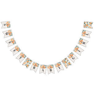 Kleine Süsse-Happy-Baby-Duschbanner Orange Wimpelkette