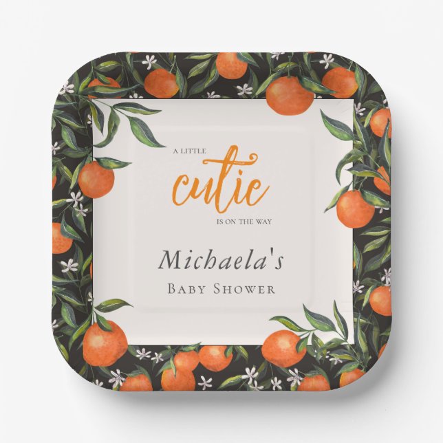 Kleine Süsse ist auf dem Weg Baby Dusche Pappteller (Vorderseite)