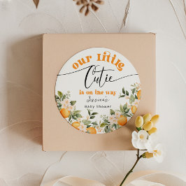 Kleine Süsse ist auf dem Weg Babydusche Runder Aufkleber