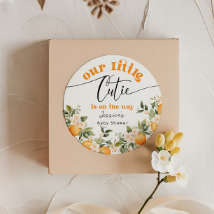 Kleine Süsse ist auf dem Weg Babydusche Runder Aufkleber