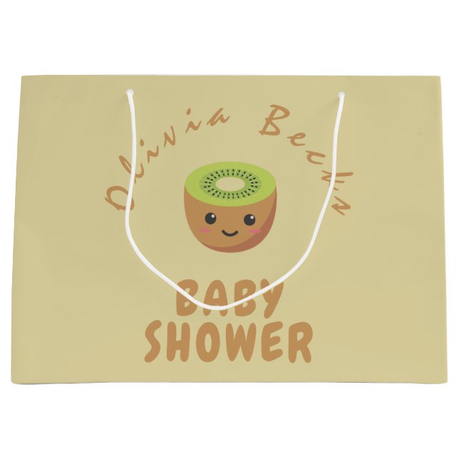 Kleine Süsse Kiwi Babydusche Große Geschenktüte (Vorderseite)