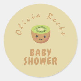 Kleine Süsse Kiwi Babydusche Runder Aufkleber