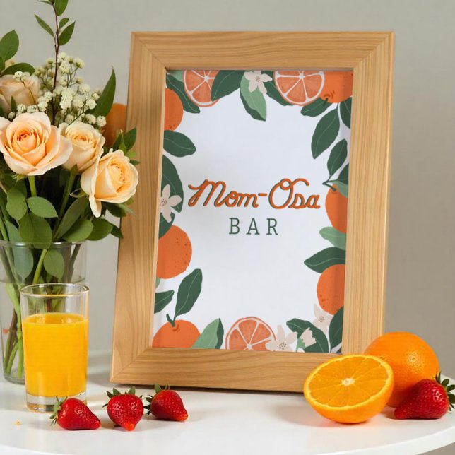 Kleine Süsse MAMA-osa Bar Sign - Citrus Baby Dusch Poster (Cutie Mimosa Bar Sign)