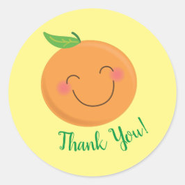 Kleine Süsse Mandarine Baby Duwer Gender Neutral Runder Aufkleber