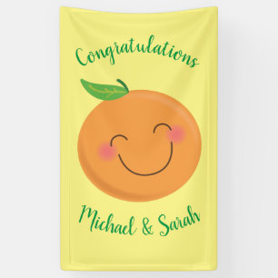 kleine Süsse Mandarine Babydusche Geschlecht Neut Banner