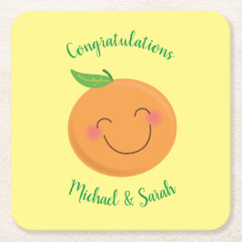 Kleine Süsse Mandarine Kinderdusche Rechteckiger Pappuntersetzer