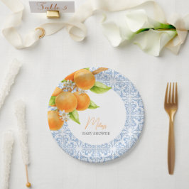 Kleine Süsse Mediterrane Tiles Kinderdusche Pappteller