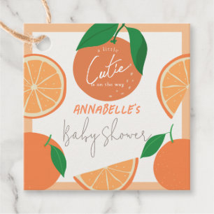 Kleine Süsse Moderne Orange Babydusche Geschenkanhänger