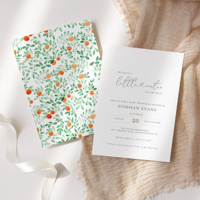 Kleine Süsse Moderne Wasserfarbendusche Einladung (Von Creator hochgeladen)