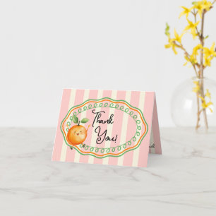 Kleine Süsse Orange Baby Dusche Danke Karte