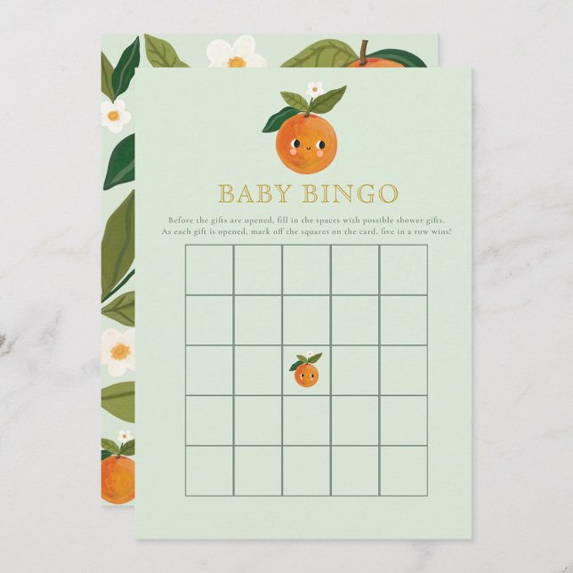Kleine Süsse Orange Baby Duwer Game Baby Bingo Einladung (Von Creator hochgeladen)