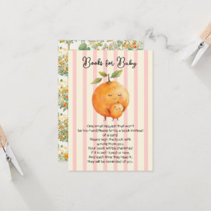 Kleine Süsse Orange Baby Shower Books für Baby Einladung