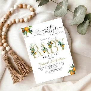 Kleine Süße Orange Baby Shower Einladung