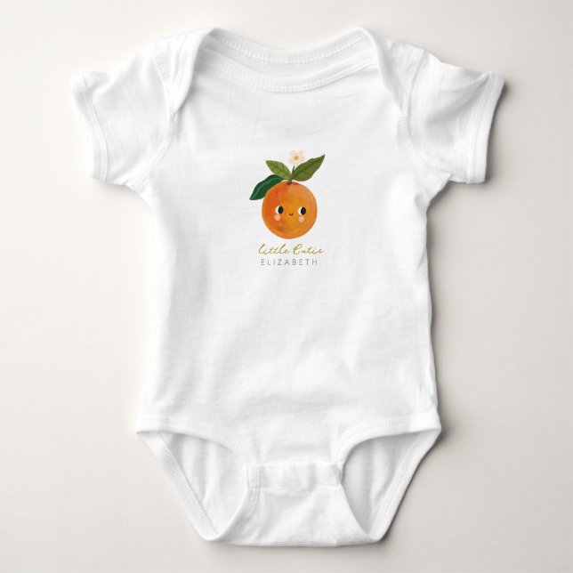 Kleine Süsse Orange Baby Strampler (Vorderseite)