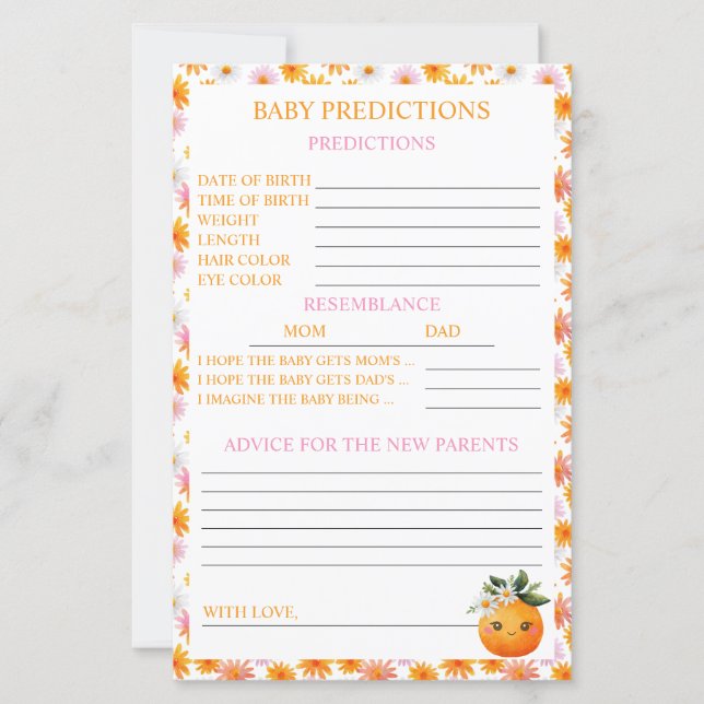 Kleine Süsse Orange Baby Vorhersagen und Ratschläg (Vorderseite)