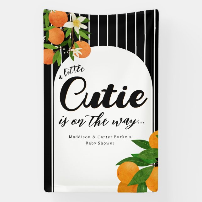 Kleine Süsse Orange Babydusche - Bio Markt Banner (Vertikal)