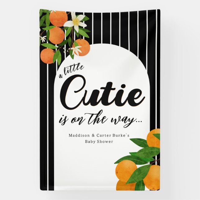 Kleine Süsse Orange Babydusche - Bio Markt Banner (Vertikal)