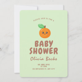 Kleine Süsse Orange Babydusche Einladung
