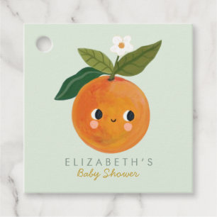 Kleine Süsse Orange Babydusche Geschenkanhänger