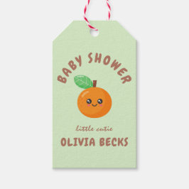 Kleine Süsse Orange Babydusche Geschenkanhänger