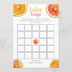 Kleine Süße Orange Bingo Baby Shower Spielkarte Einladung