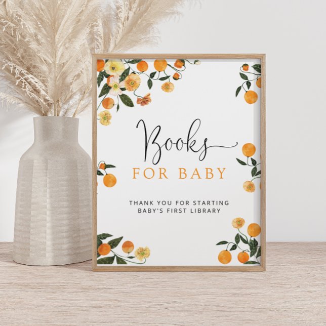 Kleine Süsse Orange Botanische Bücher für Babysign Poster (Von Creator hochgeladen)