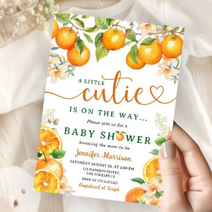 Kleine Süsse Orange Citrus Baby Dusche Einladung