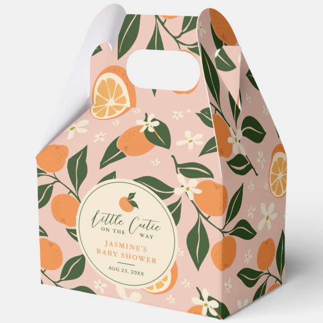 Kleine Süsse Orange Citrus Baby Dusche Geschenkschachtel (Vorderseite)