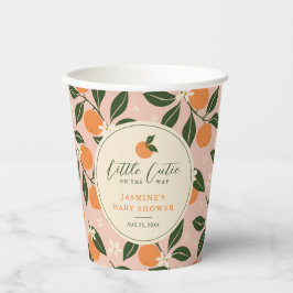 Kleine Süsse Orange Citrus Baby Dusche Pappbecher