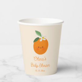 Kleine Süsse Orange Citrus Baby Dusche Pappbecher